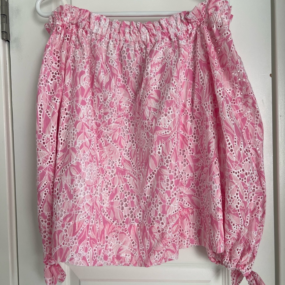 Lilly Pulitzer Pink and White Floral Top